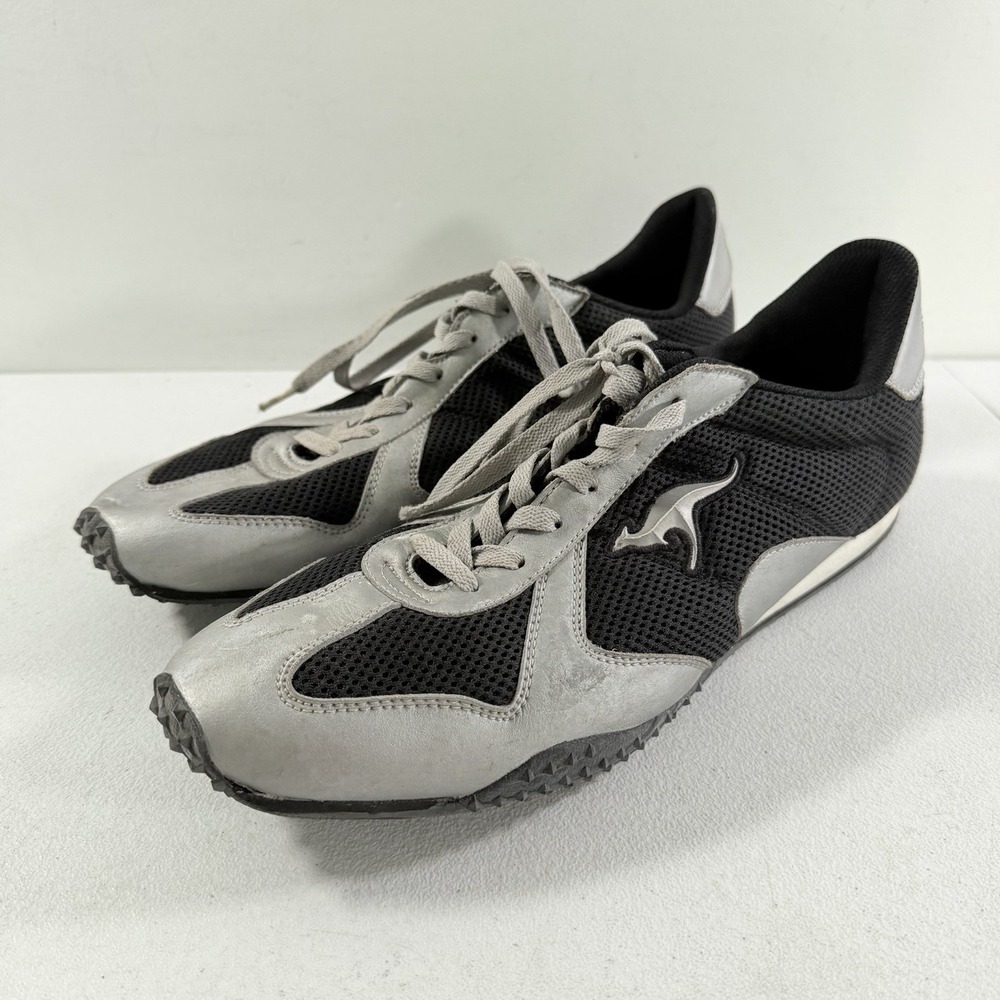 Vintage KangaRoos Men's Black Sliver Sneakers Turf Shoes Size 12
